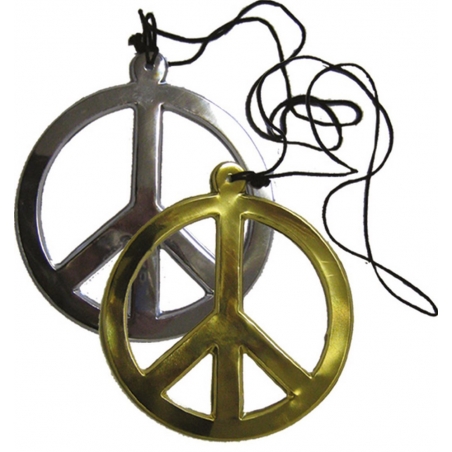 Pendentif hippie geant en PVC, peace and love