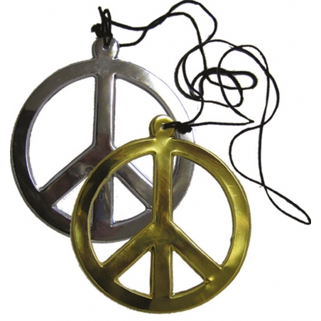 Pendentif hippie geant en PVC, peace and love Pendentif hippie geant en PVC, peace and love