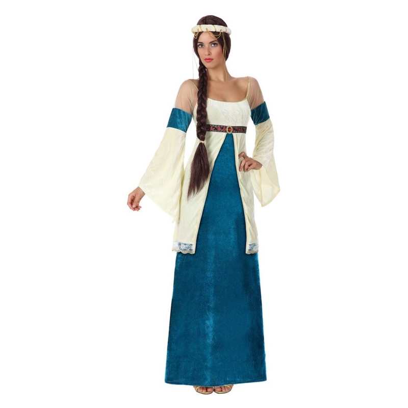 Déguisement princesse médiévale bleue