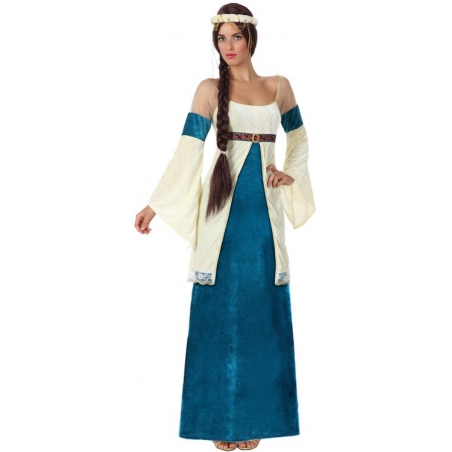 deguisement princesse médiévale bleue - costume femme moyen age