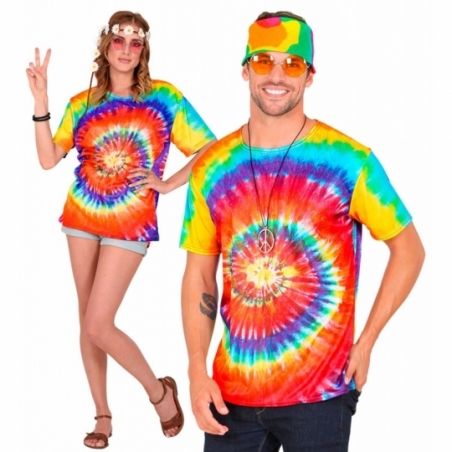 T-shirt hippie motif multicolore et psychédélique