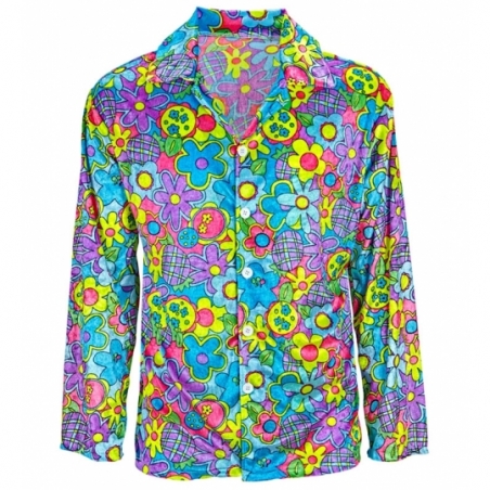 Chemise hippie homme multicolore années 60