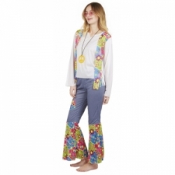 Déguisement hippe femme en pantalon avec collier