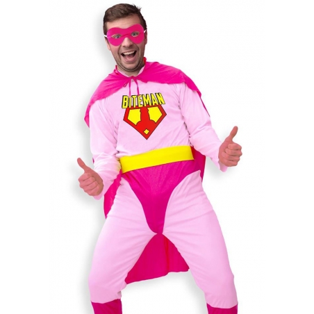 Déguisement super héros rigolo Biteman pour homme Déguisement super héros rigolo Biteman pour homme