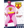 Déguisement Biteman rose homme avec combinaison, cape, ceinture et masque Déguisement Biteman rose homme avec combinaison, cape, ceinture et masque