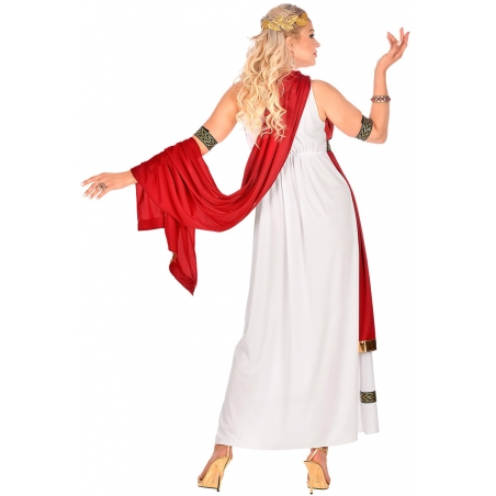 Tenue romaine rouge et blanche pour femme luxe