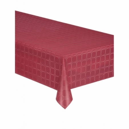 Rouleau de nappe bordeaux en papier damassé (1.20 x 6 mètres)