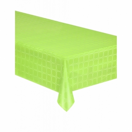 Rouleau de nappe vert anis en papier damassé (1.20 x 6 mètres)