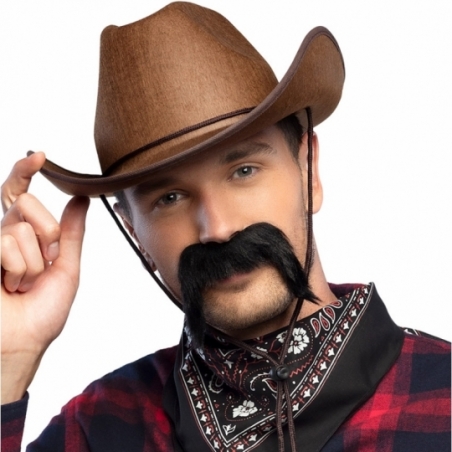 Grosse moustache noire idéale pour adoptez un look western