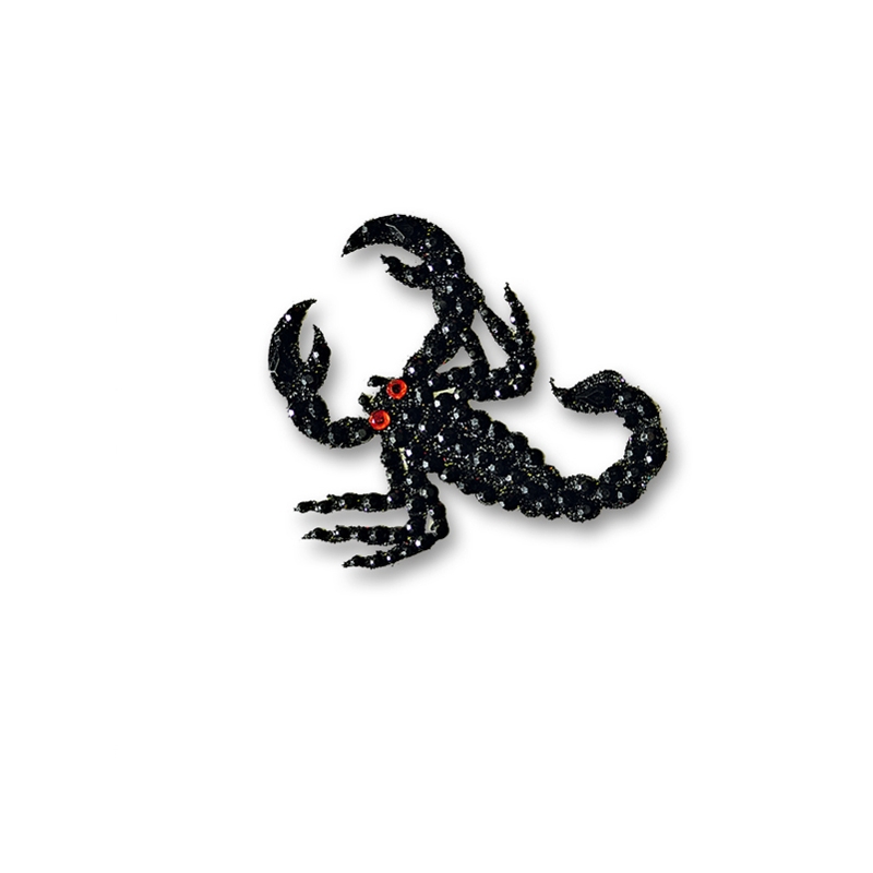 Tatouage Scorpion noir avec strass d'environ 6 cm