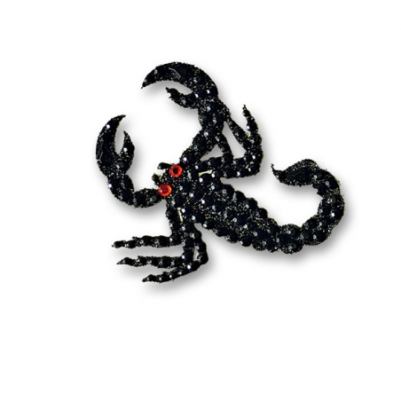Tatouage Scorpion noir avec strass d'environ 6 cm