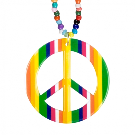 Pendentif hippe peace and love multicolore