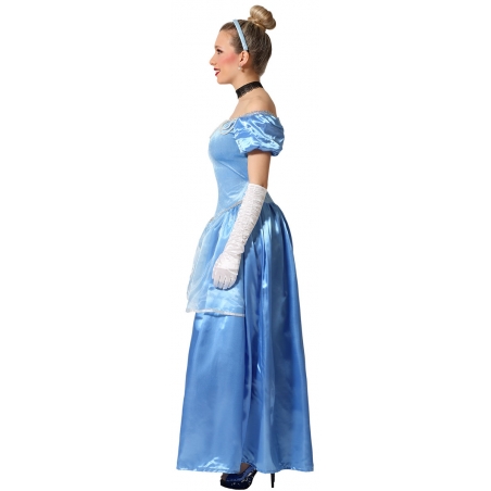 Déguisement princesse bleue pour femme, tenue également disponible en grandes tailles