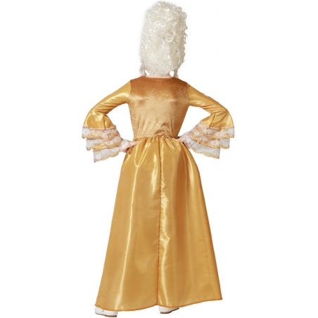 Déguisement de marquise pour fille, longue robe couleur doré