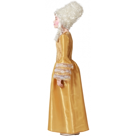 Déguisement marquise pour fille de 5 à 12 ans, longue robe dorée