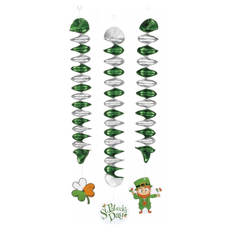 Décoration Saint Patrick, lot de 3 guirlandes à suspendre