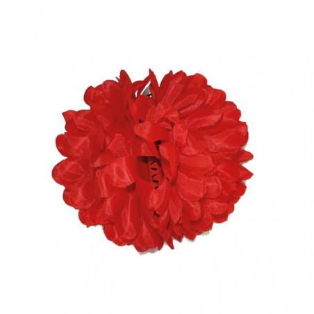 Fleur rouge à placer dans vos cheveux sur pince