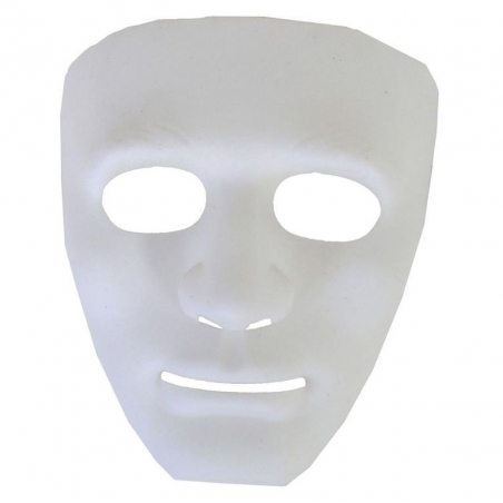 Masque blanc rigide à personnaliser idéal pour se déguiser pour Carnaval ou Halloween