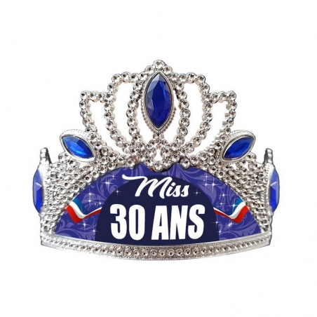 Couronne anniversaire 30 ans pour femme couleur argent