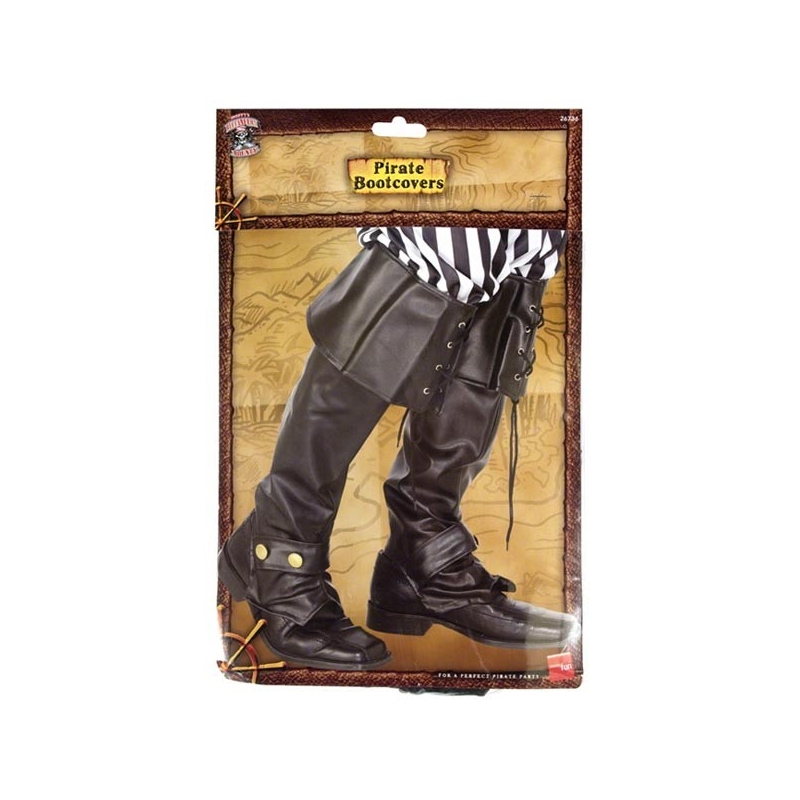 couvre-bottes noires - costume pirate adulte