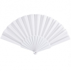 Éventail blanc en tissu d'environ idéal pour accessoiriser une robe de marquise ou de princesse