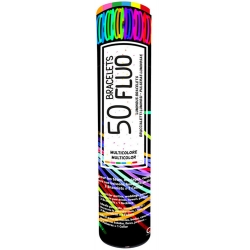 Tube de 50 bracelets fluo lumineux idéal pour une soirée fluo ou années 80
