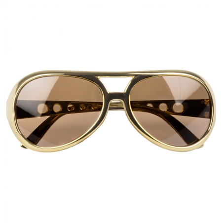 Paire de lunettes Elvis couleur or idéale pour une soirée Rockabilly années 50