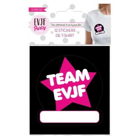 12 autocollants Team EVJF personnalisables