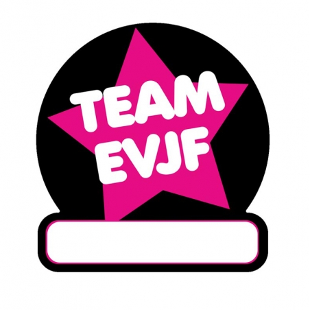 Badge EVJF Team autocollant idéal pour organiser un enterrement de vie de jeune fille personnaliser avec le prénom