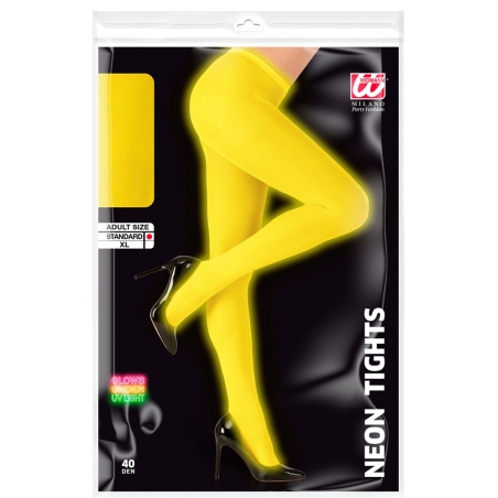 Collants jaune fluo adoptez le look des 80's