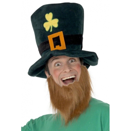 Chapeau St Patrick avec barbe rousse
