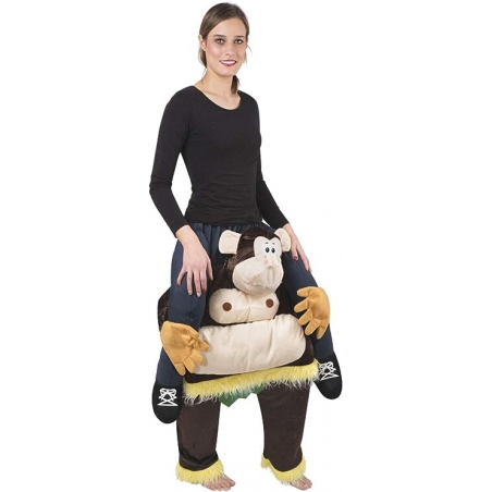 Costume sur les épaules d'un singe, porté par un singe pour homme et femme