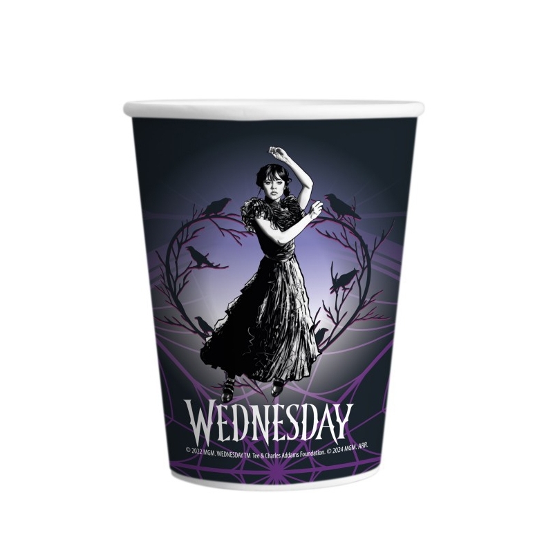 gobelets Mercredi Addams éco-frendly pour réaliser une décoration de table pour son anniversaire