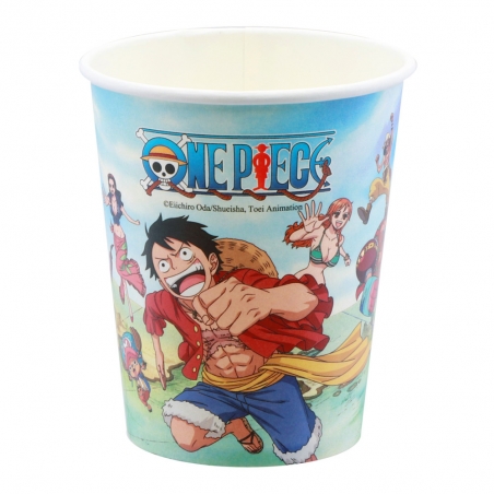 Gobelets Anniversaire One Piece, lot de 8 gobelets de 250 ml