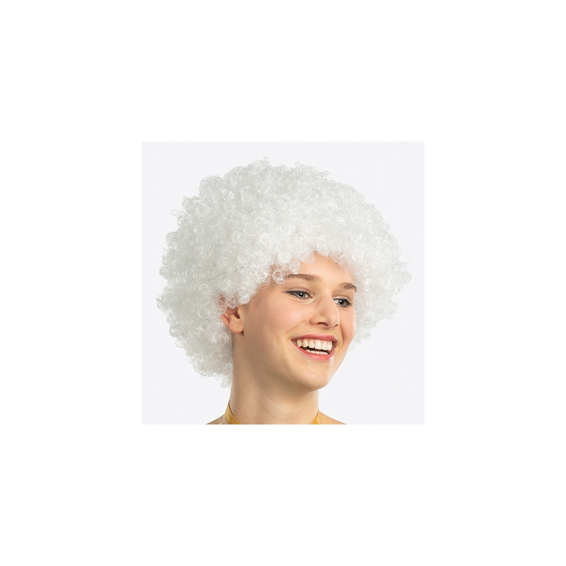 Perruque disco blanche coupe afro