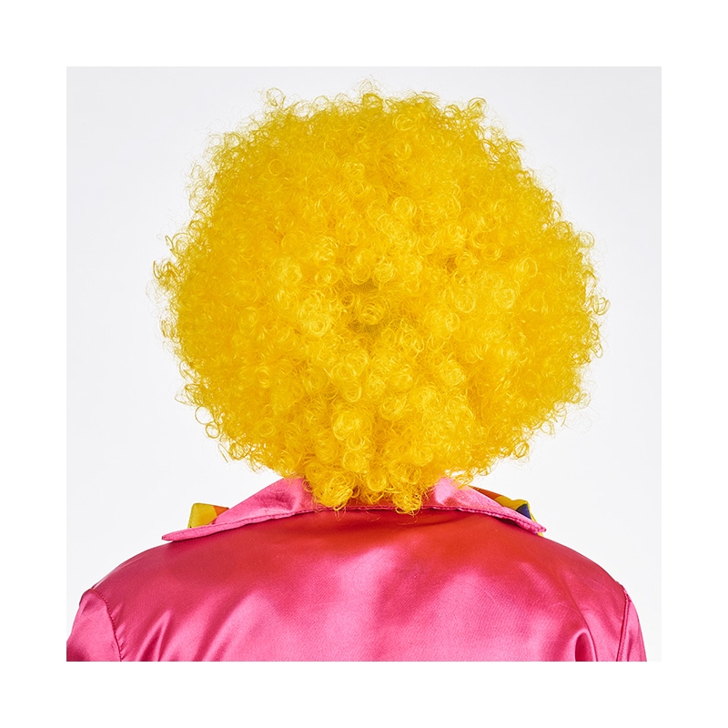 Perruque de clown jaune vue de dos