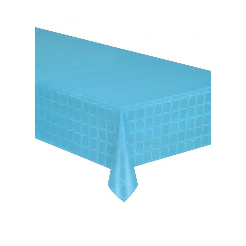 Rouleau nappe en papier damassé couleur bleu turquoise - Art de la table
