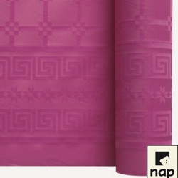 Nappe en papier damassé couleur rose framboise  - art de la table