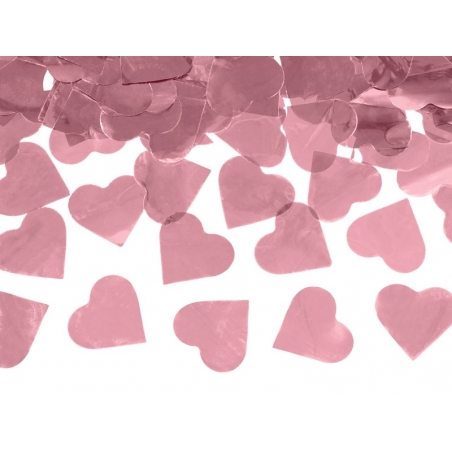 Confettis coeur couleur rose gold en canon à confettis de 60 cm