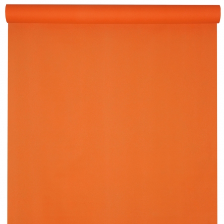 Nappe orange en papier intissé airlaid luxe, rouleau de 120 cm x 10 mètres