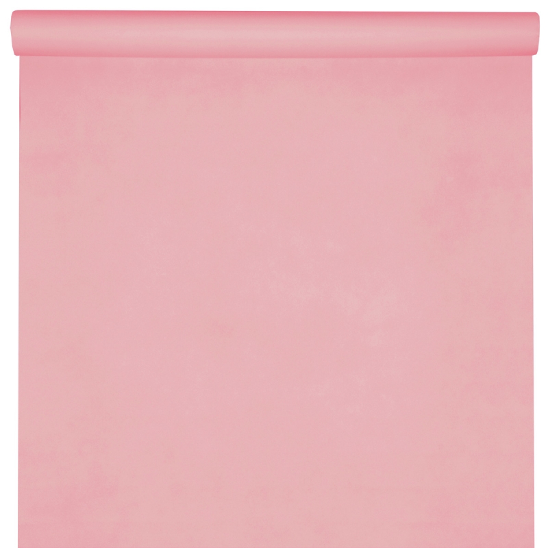 Nappe rose en papier intissé airlaid luxe, rouleau de 120 cm x 10 mètres