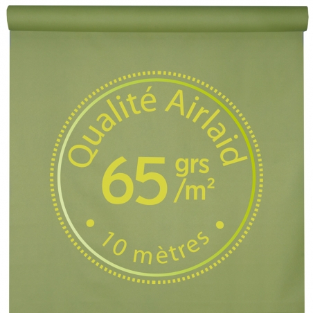 Nappe de couleur vert olive en airlaid pour habiller vos tables de fêtes