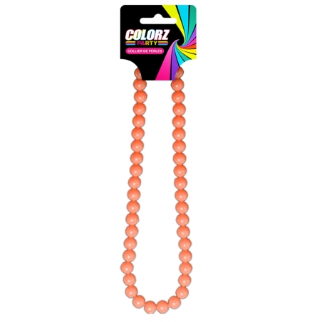 Adoptez un look années 80 avec ce collier orange fluo en perles