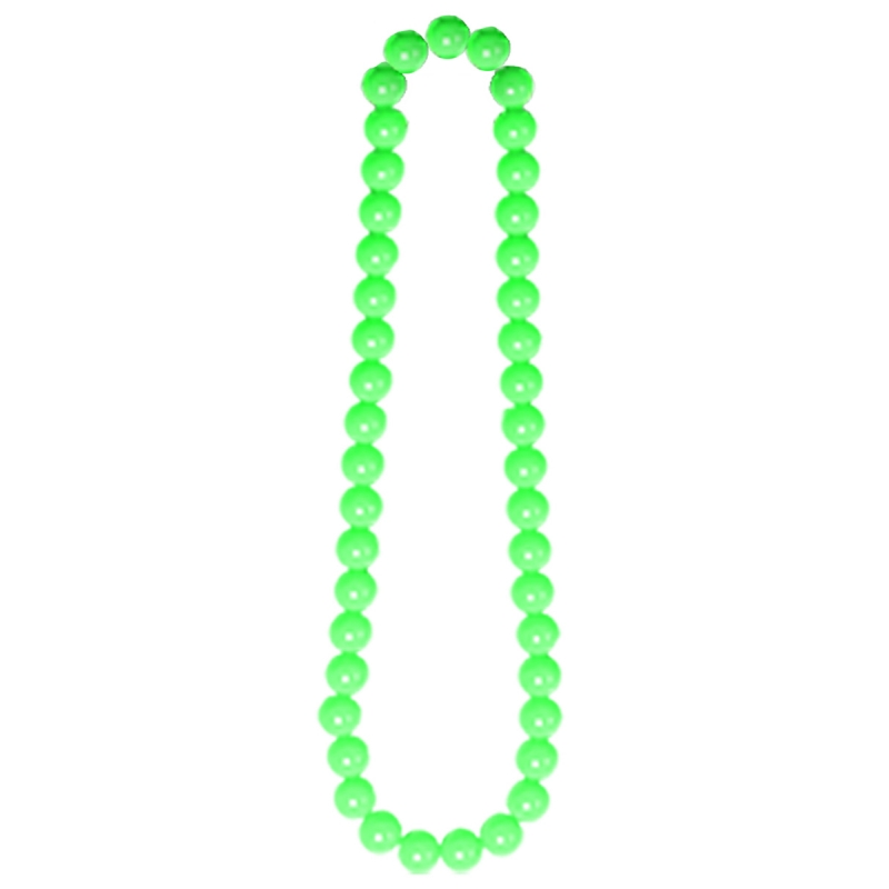collier de perles couleur vert fluo idéal pour une soirée fluo ou années 80