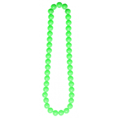 collier de perles couleur vert fluo idéal pour une soirée fluo ou années 80