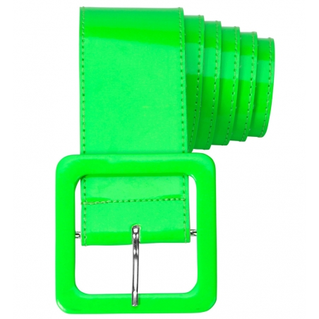 Ceinture vert fluo en vinyl, un accessoire idéal pour vos tenues thème années 80