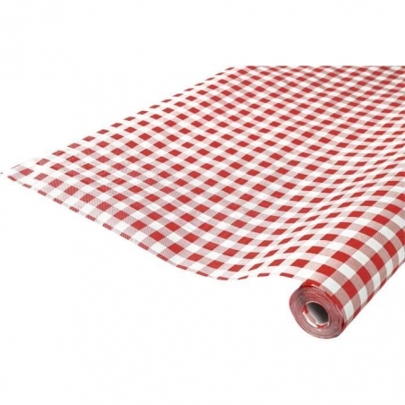 Nappe vichy rouge et blanc en papier idéale pour réaliser une déco de table rétro, champêtres ou pour fêter un Noël rustique Nappe vichy rouge et blanc en papier idéale pour réaliser une déco de table rétro, champêtres ou pour fêter un Noël rustique