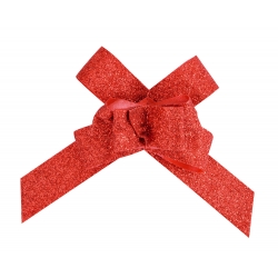 10 Noeuds pailletés rouge - Décoration de table de fête