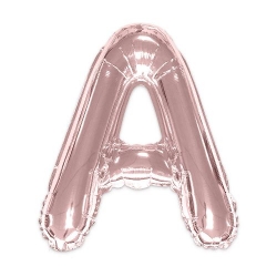 Ballon A rose gold de 35 cm livré avec une paille pour un gonflage à l'air