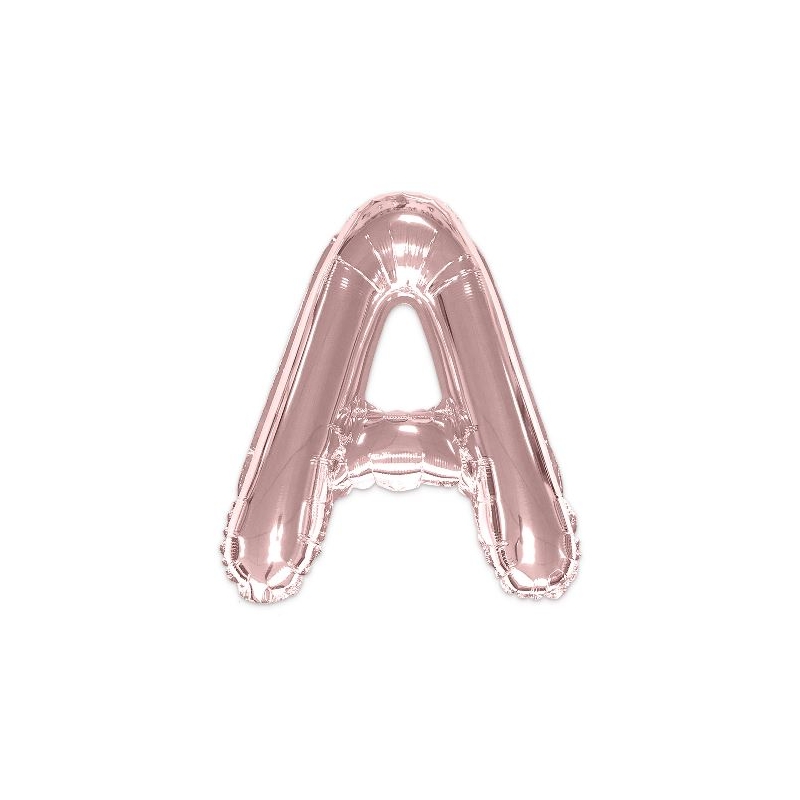 Ballon A rose gold de 35 cm livré avec une paille pour un gonflage à l'air